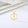 Simple and stylish English alphabet small fresh k gold titanium steel necklace women's accessories geometric collarbone chain