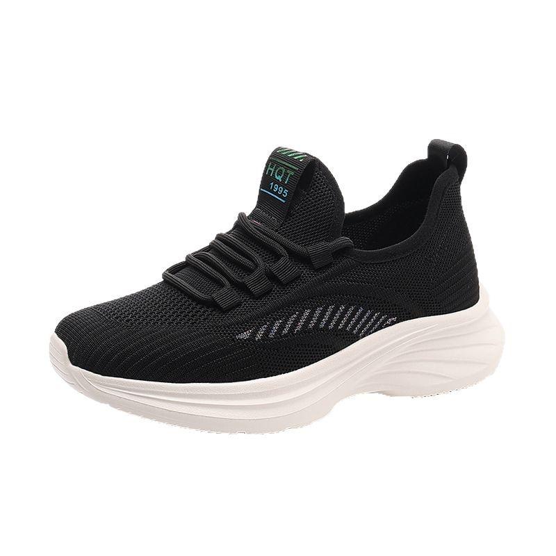 Red Dragonfly Women's Summer Fly-Knit Mesh Casual Sports Shoes - Soft Sole, Breathable, Flat Bottom Travel Walking Sneakers for Mothers