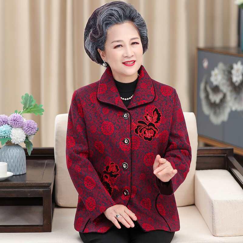 

Women s Spring/Autumn Tang Suit Jacket for Middle-Aged and Elderly (60s-80s) XL (Recommended 85-105 jin)