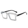 Two Dimensional Flat Lens Ins Square Anti-blue Glasses Frame Personality Trend Glasses