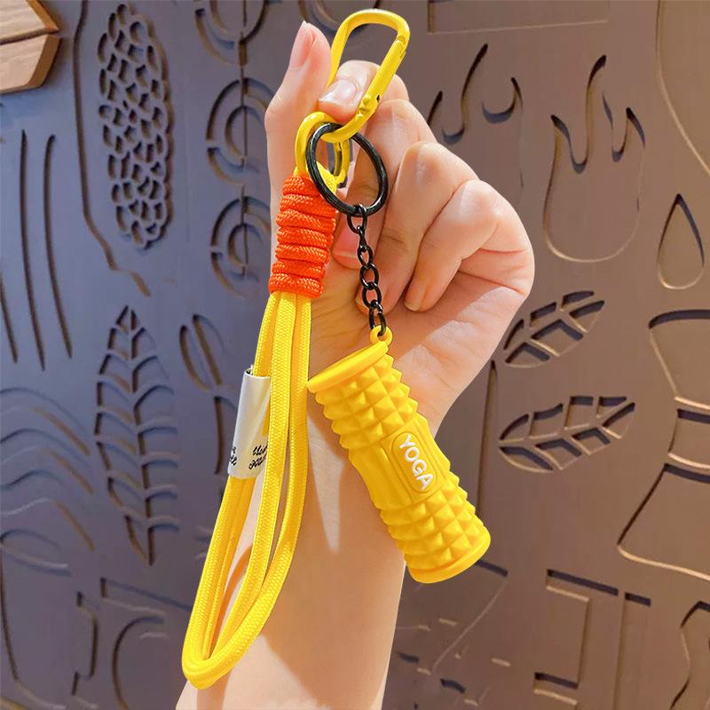 Mini Foam Roller Fitness Keychain Silicone Gym Workout Gifts Outdoor Backpack Pendant Gym-Lockers Decoration For Gym Lovers