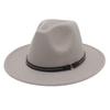 European And American Style Big-Brimmed Top Hat, Metal Ring, Rivet, Belt Accessories, Felt Hat, Light Top Fedora Hat, Foreign Trade Monochrome Hat