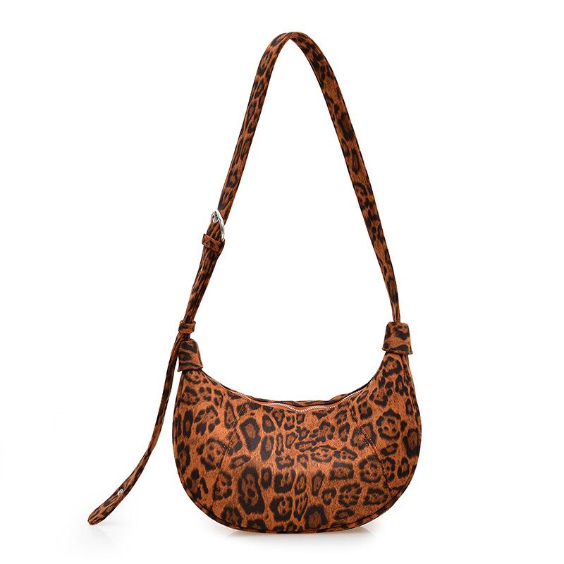Leopard Print Retro One-Shoulder Crossbody Bag - Stylish and Versatile Korean Style Handbag for Commute and Travel