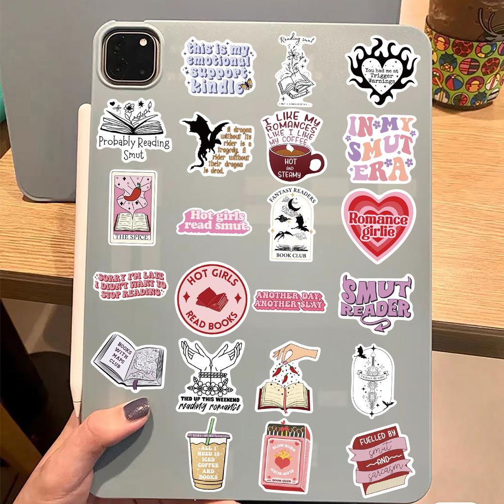 52 Bookish Smutty Read Graffiti Stickers Decorate Guitar Laptop Suitcase DIY Waterproof Stickers