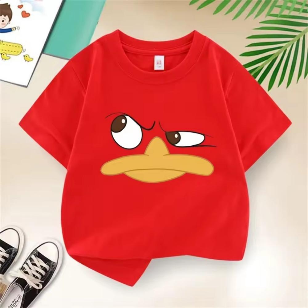 Duck Smiley Face Cartoon Printed Children's T-shirt Summer Short Sleeved