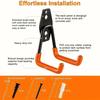 12 Pack Heavy Duty Steel Hooks with Anti-Slip Coating, Wall Mount Organizer for Hanging Tools, Ladders, Hose, Bikes, Ropes
