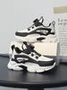 Slip-on Rotating Buckle! Kids' Mesh Black Dad Shoes, Breathable and Stuffy-free, Non-slip White Sports Shoes for Boys and Girls