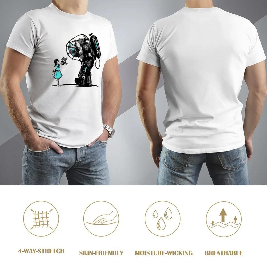 Rundhals BioShock Z T-Shirt Bewegung T-Shirt Niedlich Lustig Geek Fitness US-Größe