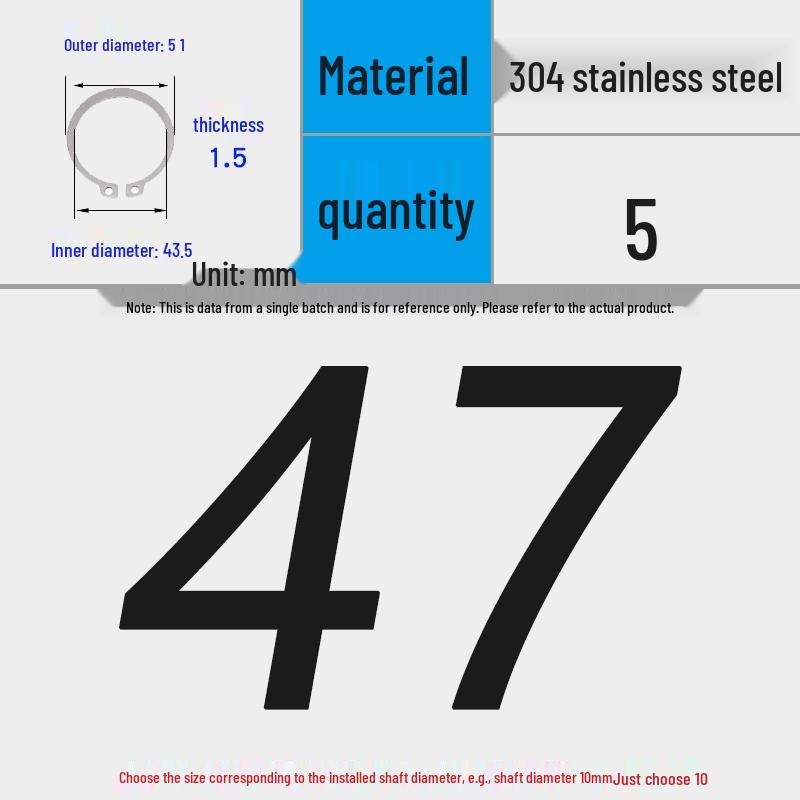 304 Stainless Steel Snap Ring for 3-200 Bearing