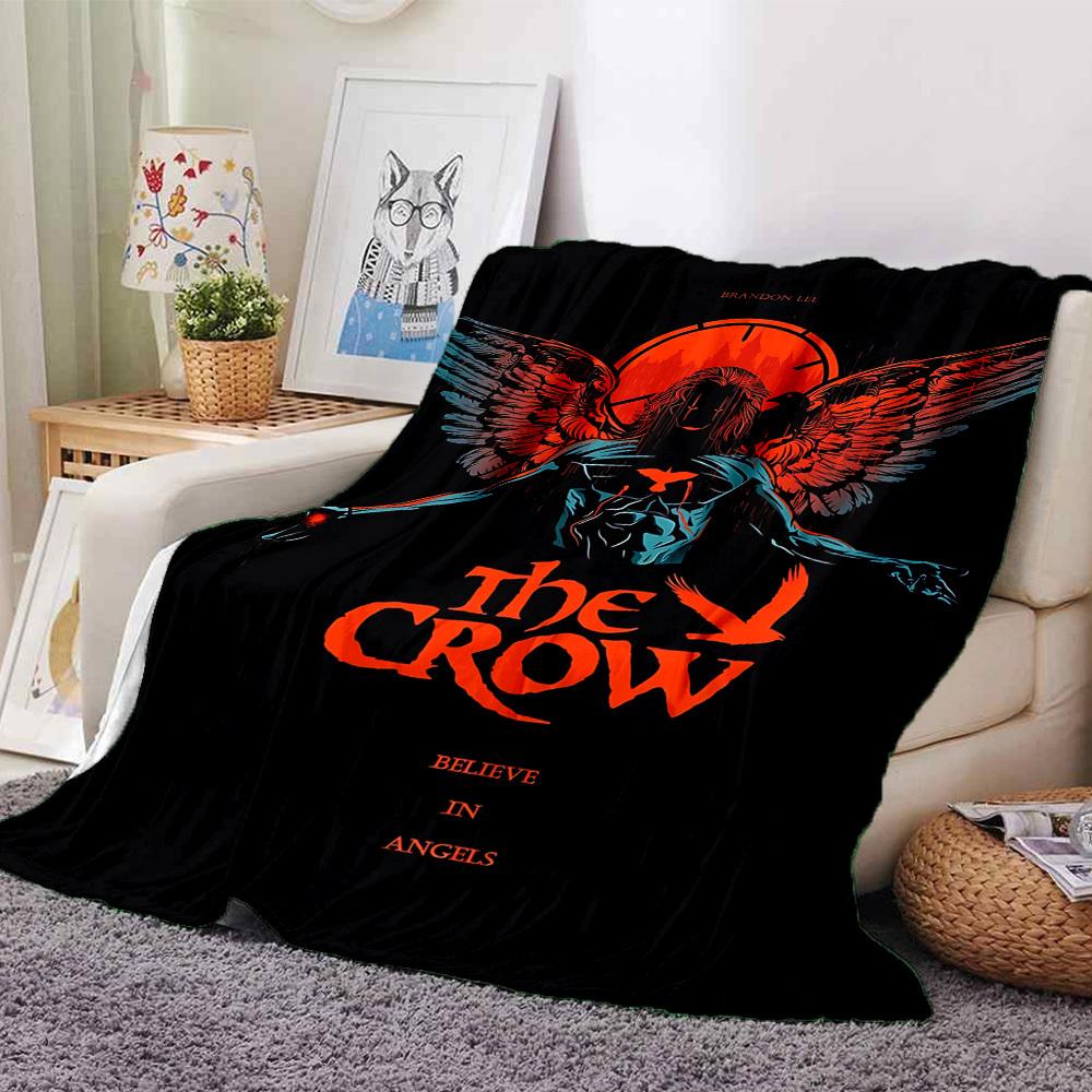 1pc The Crow Throw Blanket Soft Flannel, Cozy All Season Polyester Perfect for Home, Office 80cmx120cm