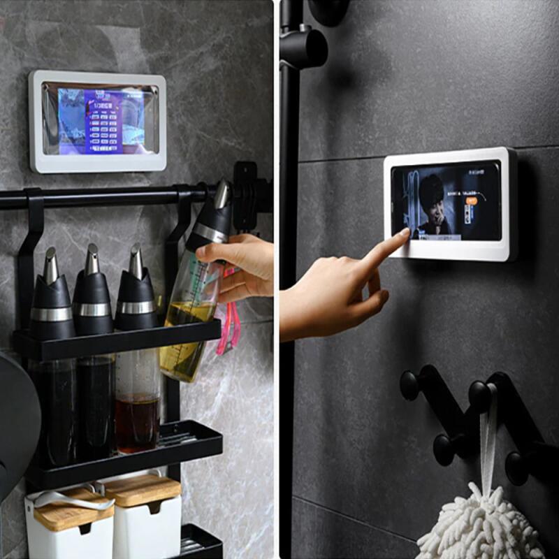 

Wall-mounted waterproof phone stand + foam shower ball set [WD2395D] Shower ball + navy