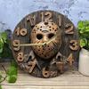 Round Wall Clock with Numbers Silent Battery Operated 10-Inch Hanging Easy To Install Clock Artistic