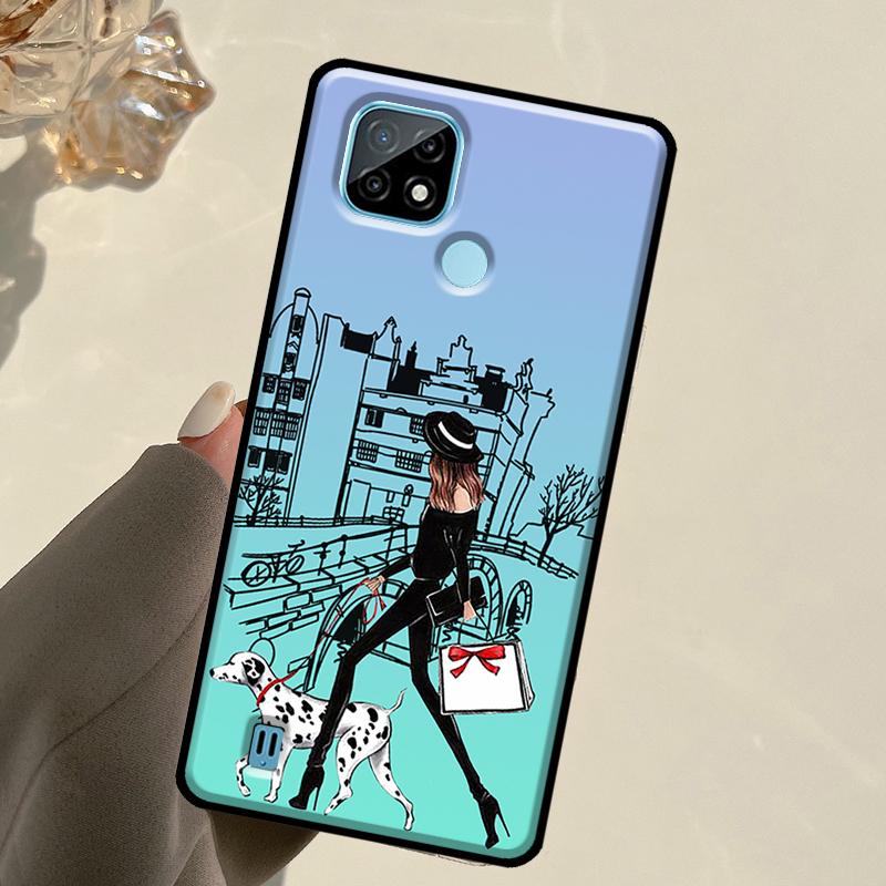 Fashion Girl For Realme C67 C75 C61 C55 C53 C51 C21Y C25S GT 6 6T 5 GT7 Pro 10 11 12 13 14 Pro Plus Case