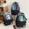 New Student Backpack Korean Edition Fashion Trend Alphabet School Bag Casual Large Capacity Travel Backpack