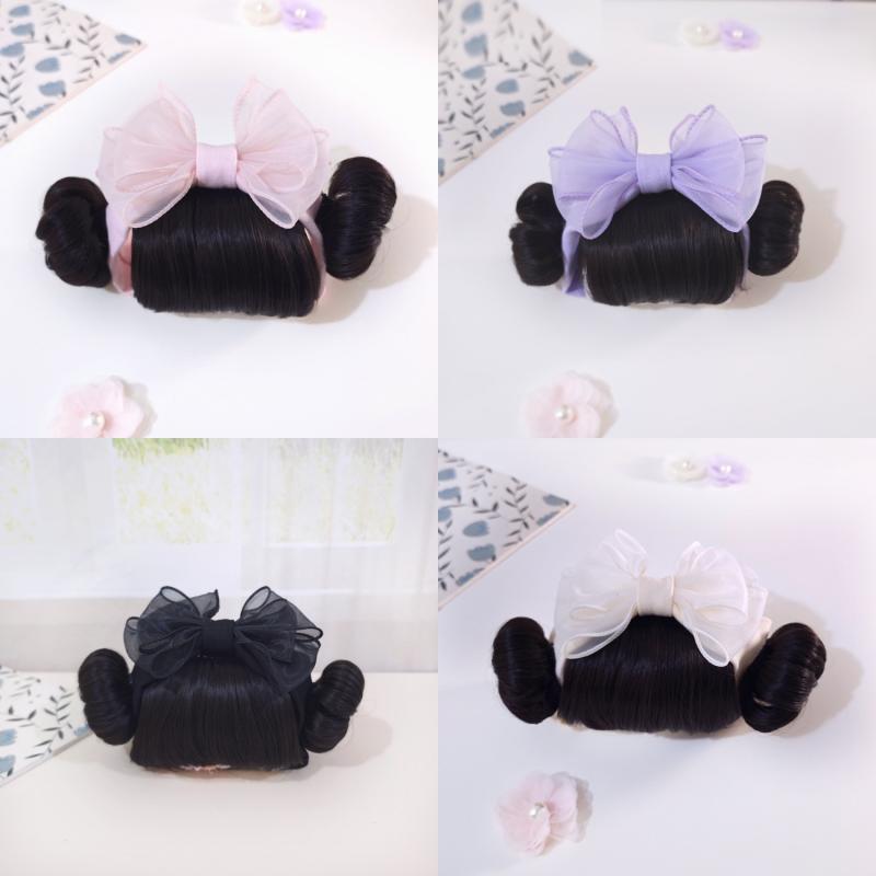1Pcs Cute Bow Baby Girl Wig Hat Hairpiece Christmas Newborn Children Kids Girls Cosplay Headbands Year Hair Accessories