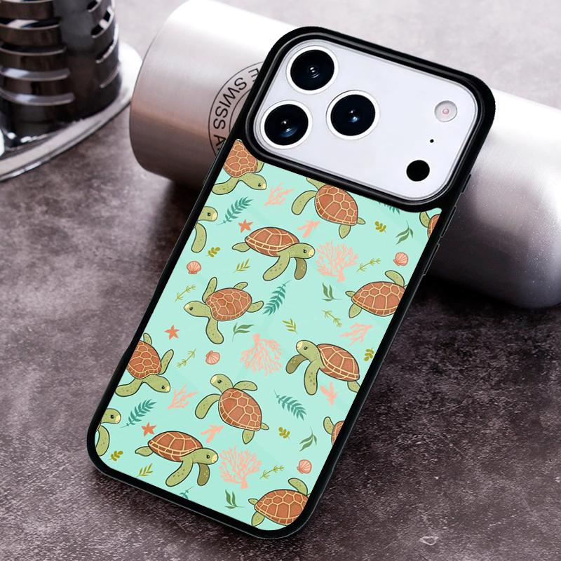 Cute Turtles Painted Phone Case For iPhone 17 16 15 14 13 12 11 Pro Max Plus 17Air Soft Silicone Cover