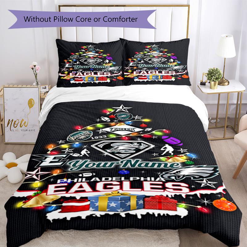 Philadelphia Eagles Customize Your Name Bedding Set Breathable Duvet Cover With Pillowcases Decorative Bed Linen For Bedroom Home Decoration Birthday