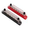 2 Pcs 14 Post Power Distribution Block Bus Bar Set 2xM6 Post 12xM4 Screw Battery Terminal Box with Cover Without
