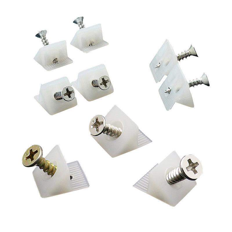 White Plastic Wardrobe Shelf Support Bracket for Wood Panel