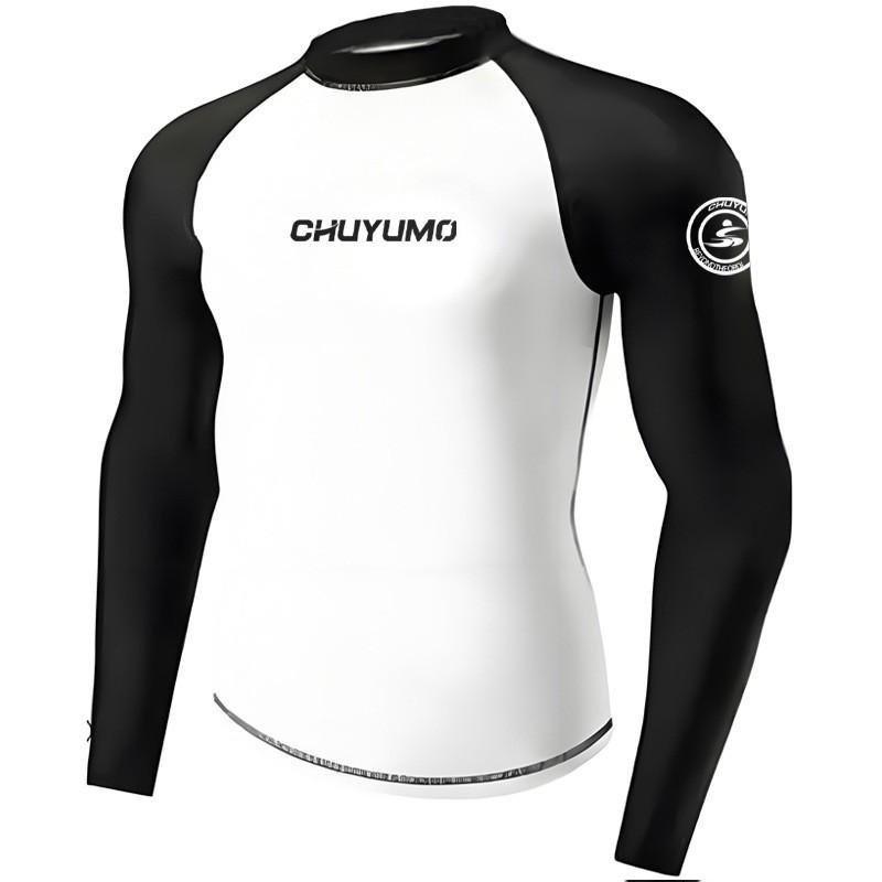 Mens Quick-Dry UV Protection Long Sleeve Rash Guard Set With Matching Pants Surfing Diving Snorkeling