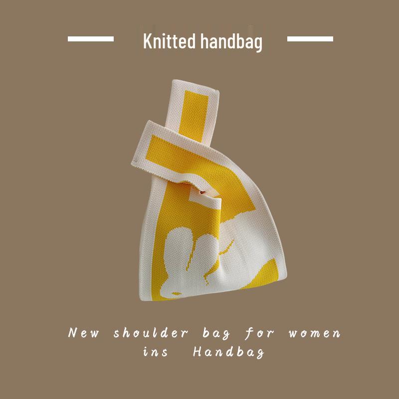 Trendy Women's Knitted Wool Bucket Handbag - Casual Tote & Lunch Box Bag