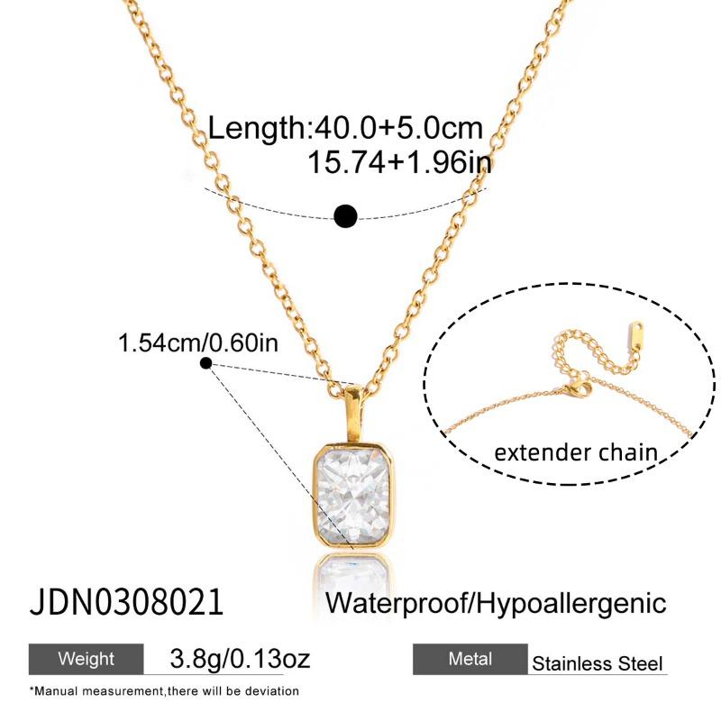 

Titanium Steel Zirconia Necklace - Luxurious and High-end Collar Chain Jewelry - Stainless Steel Accessory JDN0308021