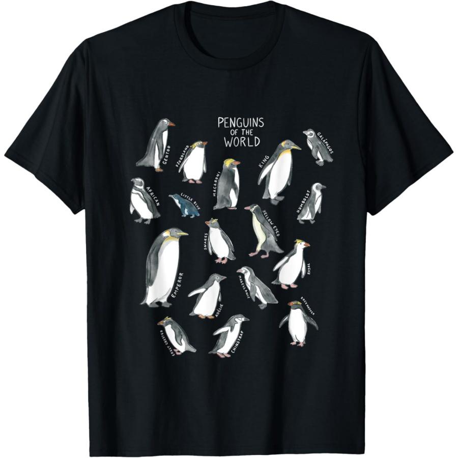 Unisex T-shirt All types of penguins in the world watercolour T-Shirt