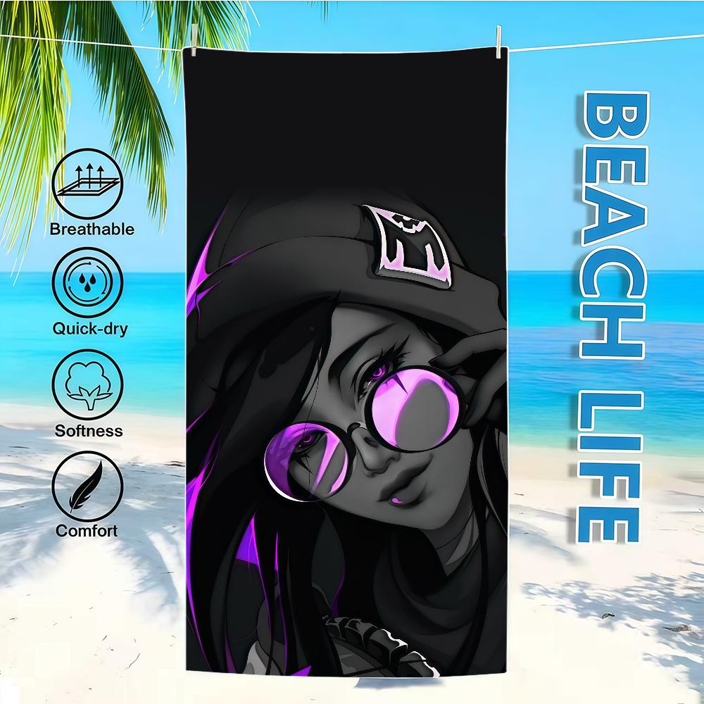 

Towel Textile Bathrobe Beach Game Quick-Drying Lightweight Portable Camping Swim Pool V-ValorantS-ES Travel W30*H60(CM)