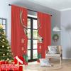 2pcs 2D Flat Printing Merry Christmas Scene Curtains Oh Oh Deer Christmas Snowflakes Fabric Without Electricity 0 Use for Home