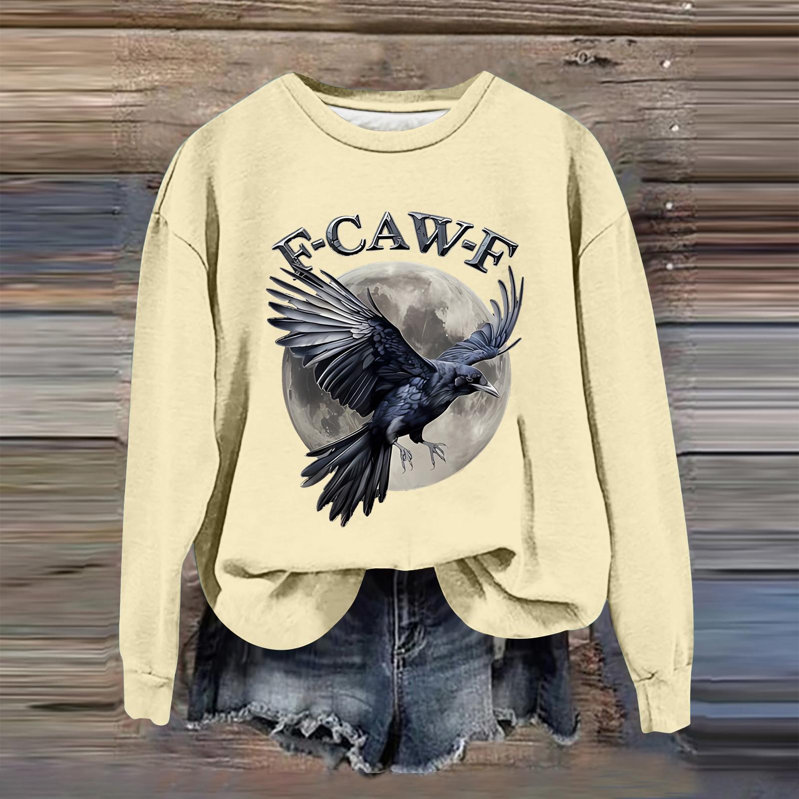 

Женская модная повседневная толстовка с длинным рукавом, свободного кроя, с принтом XL бежевый