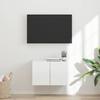 Wall Mounted TV Cabinet Glossy White 59.5 X 31 X 40 Cm Particleboard