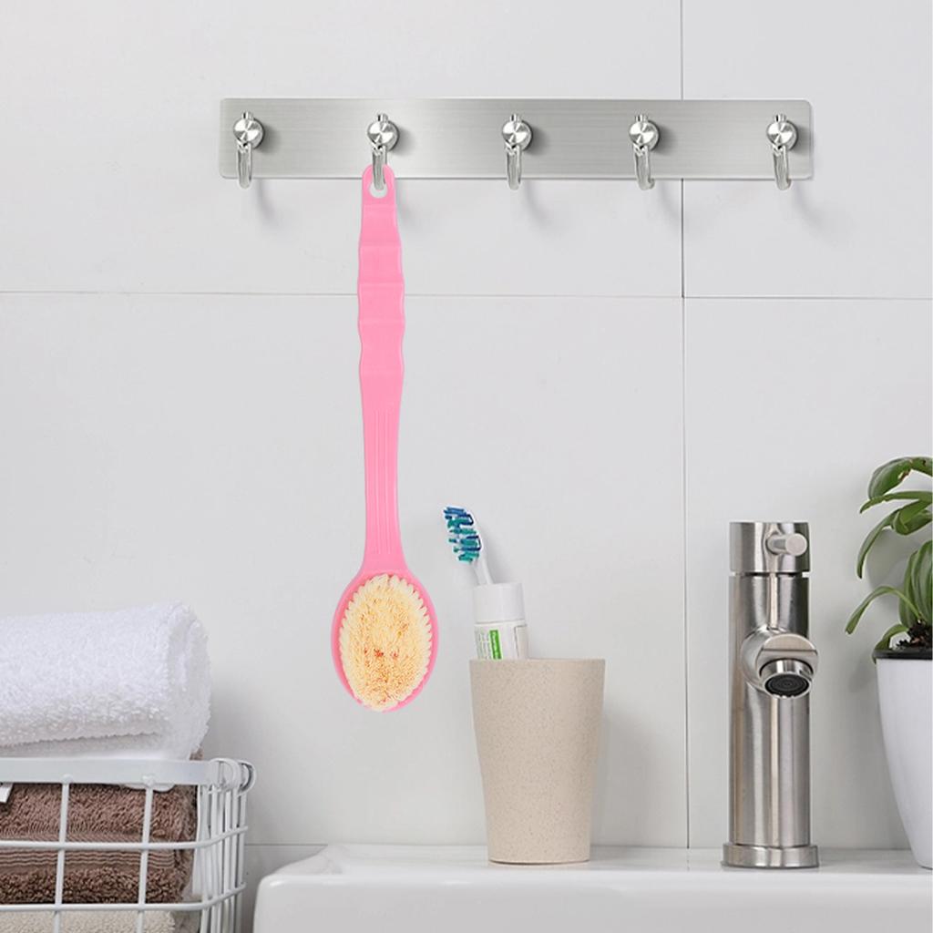 2In1 Bath Brush With Bath Ball And Bristle Body Exfoliating Scrubber Long Handle Body Back Massage Shower SPA Foam Cleaning Tool