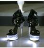 190 Series 14.5 CM Heel 4.5 CM Platform 190-45 Luminous Rivet Zipper Roman Sandals Transparent High Heel 15cm LFD