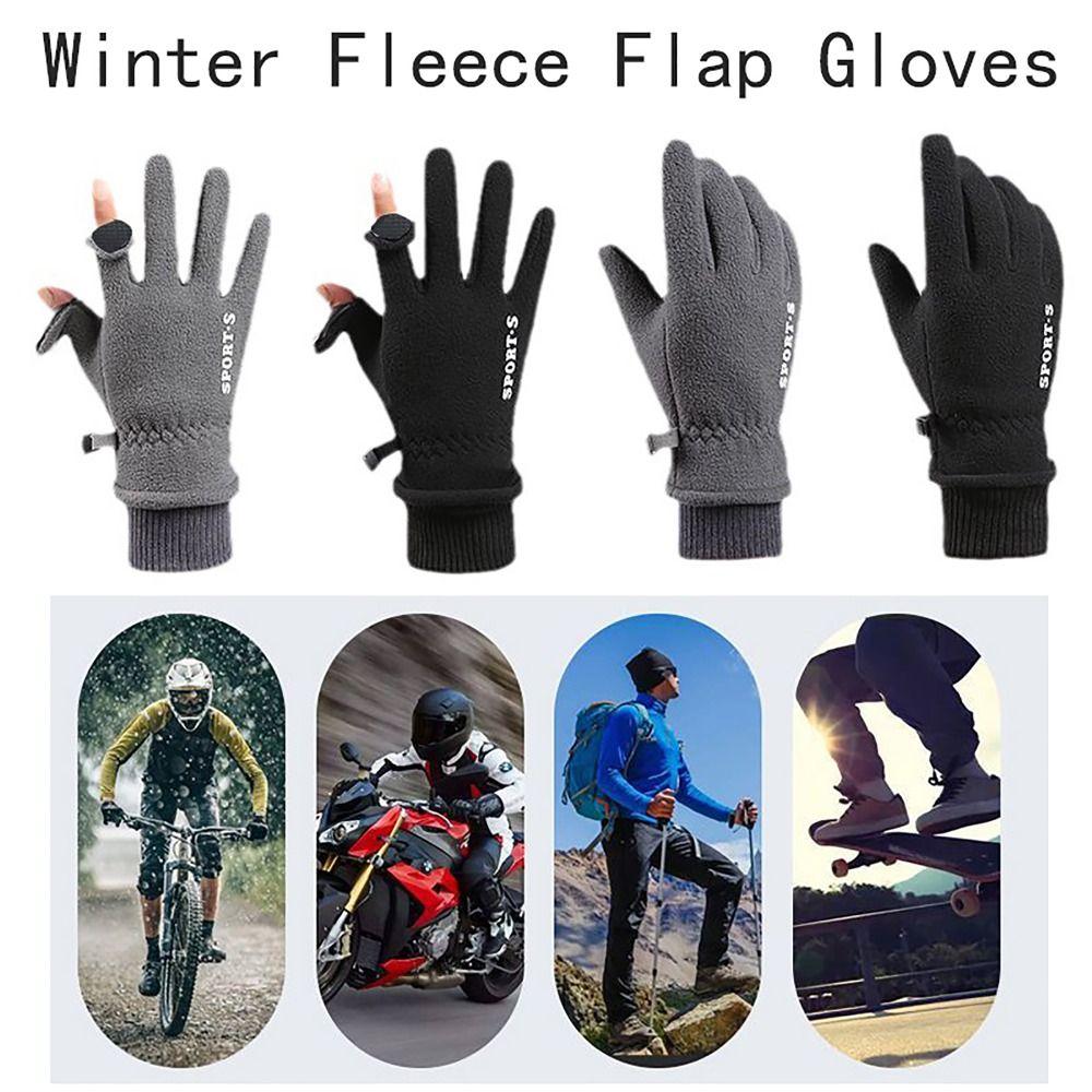 Windproof Touch Screen Gloves Thicken Finger Flip Cover Gloves 2023 New Ski Gloves  Autumn Winter