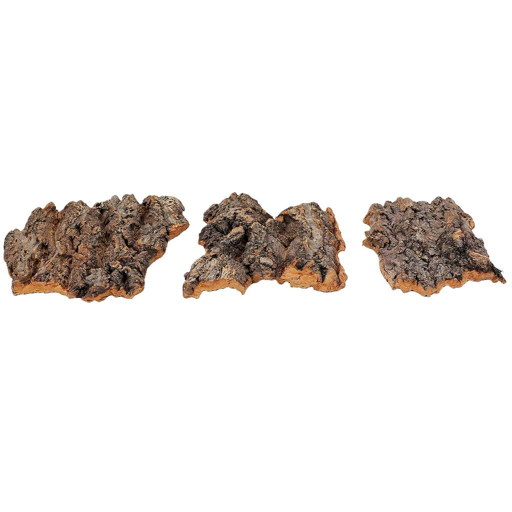 Natural Cork Bark Flat Climbing Pet Soft Bark for Lizard Hideout Snake Habitat Fish Tank Decor 10cm 3pcs
