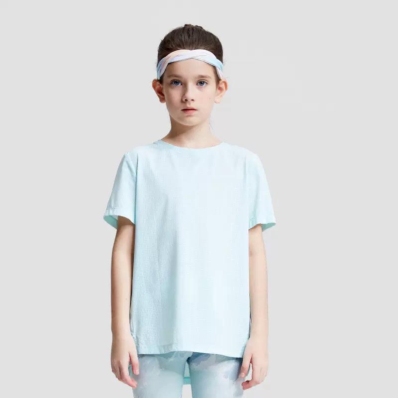 Girls' Quick-Dry Lightweight Summer Sports T-Shirt - Breathable Short-Sleeve Yoga Wear