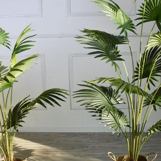 Artificial Fan Palm and Bamboo Floor-Standing Garden Decoration for Photography