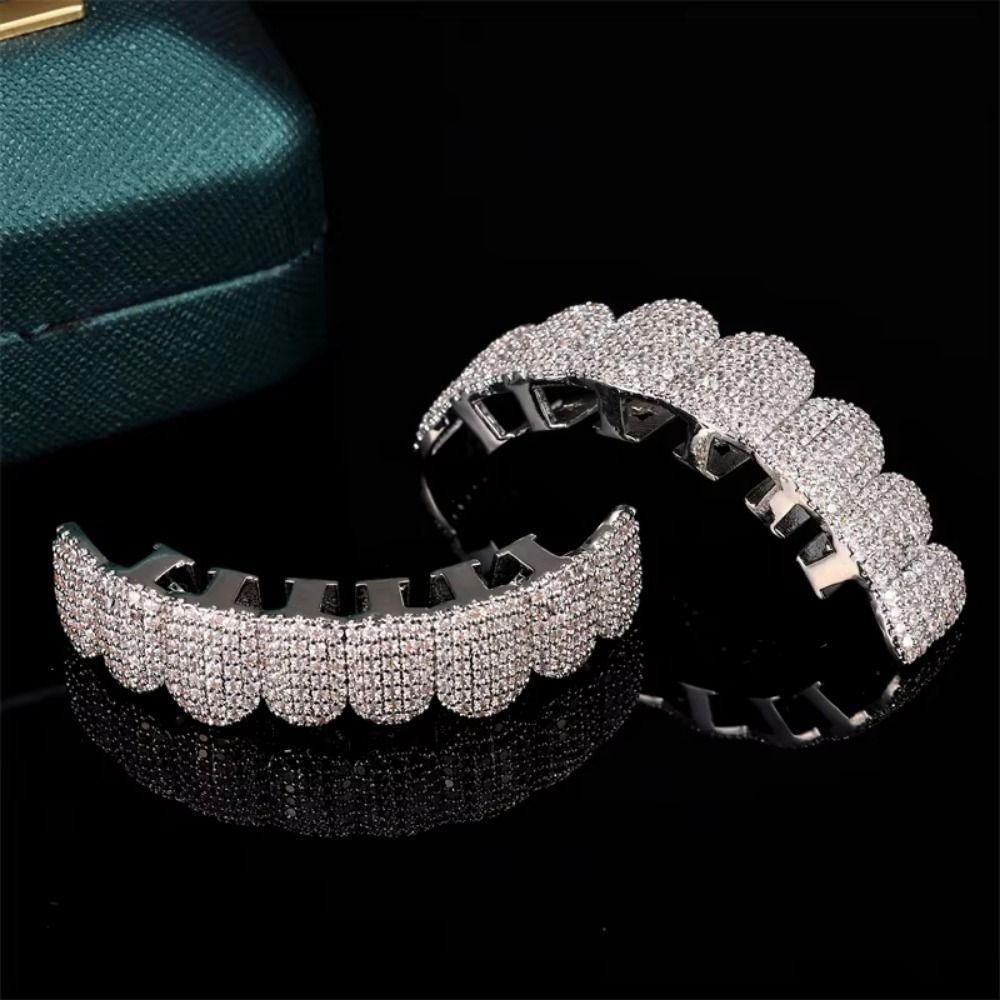 Hip Hop Hiphop Teeth Grillz Top & Bottom Set Charm Teeth Grillz Teeth Grillz Set Dental Crown