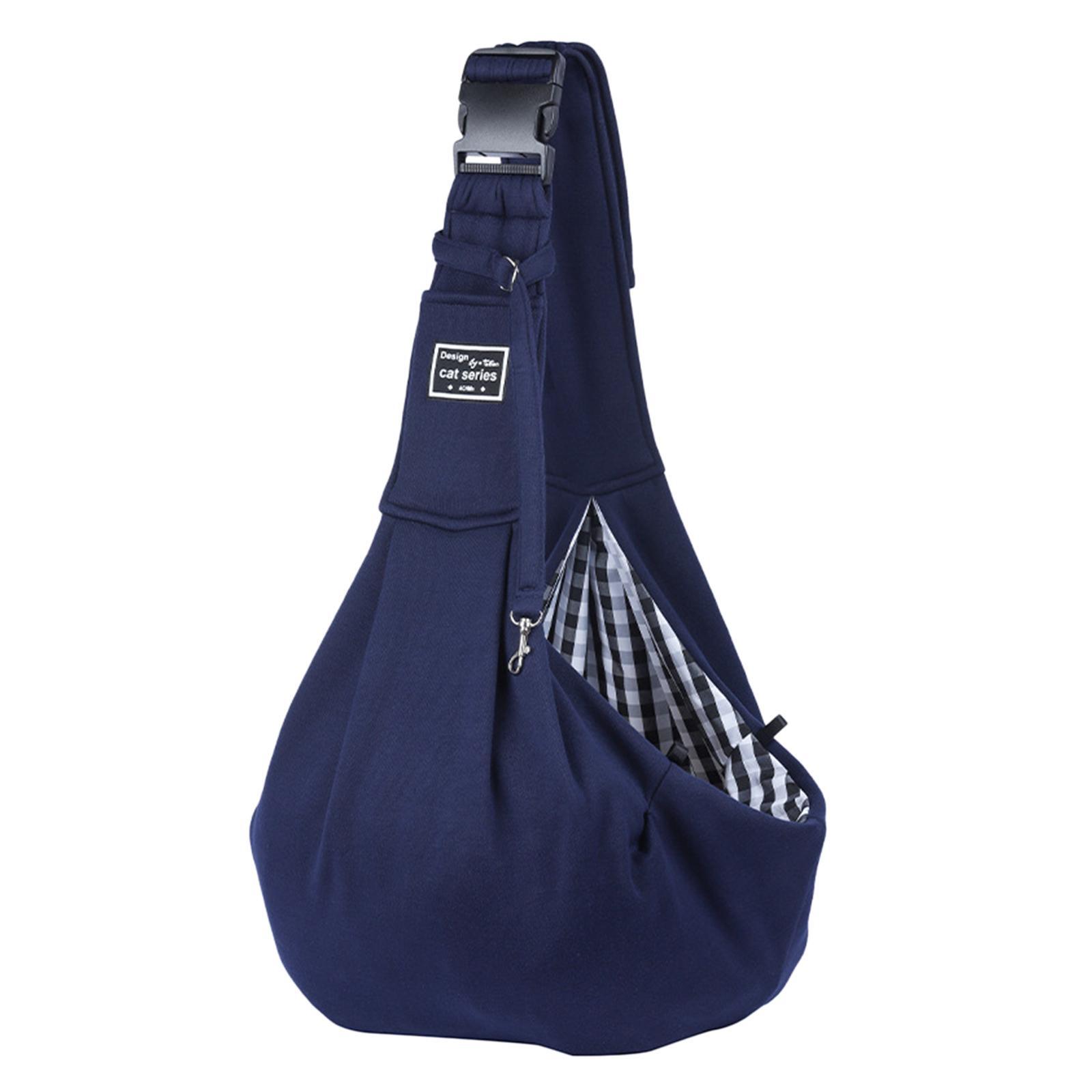 

Сумка-переноска для домашних животных без рук, складная сумка на одно плечо для кошек и собак, темно-синяя