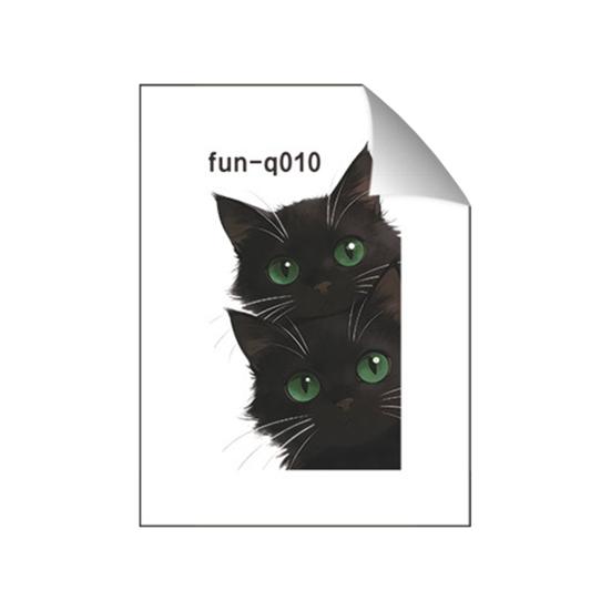 Yousheng Car Sticker, Waterproof PVC Self-adhesive No Trace Auto Decal, Black Cat Pattern Funny Sticker for Windows Mirrors Trunks Car