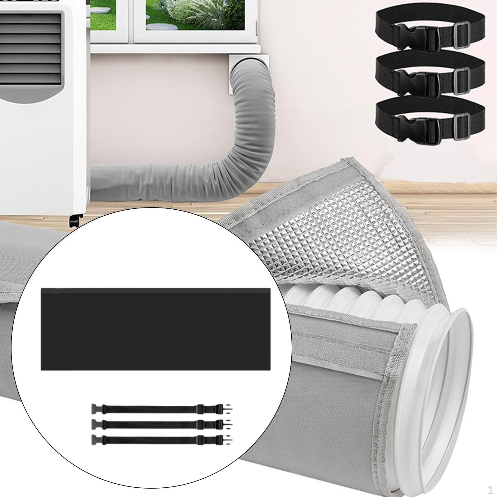 

Крышка шланга кондиционера для вытяжного отверстия с 3 регулируемыми лентами, диаметр 5 дюймов и 5,9 дюйма чёрный