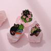 Katzen in Pflanzen Emaille-Pins Benutzerdefiniert Floral Kätzchen Versteckspiel Broschen Reversabzeichen Lustiger Tierschmuck Geschenk für Kinder Freunde