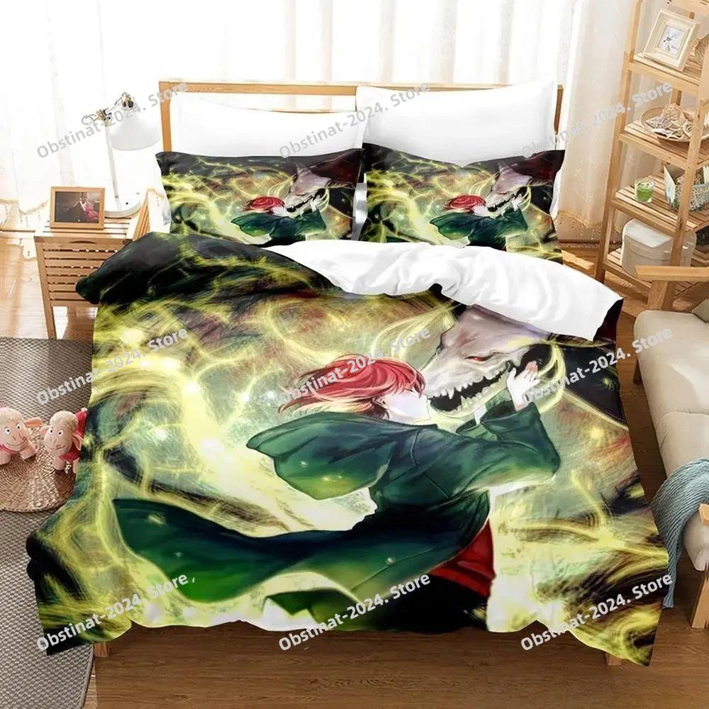 3D Print Anime The Ancient Magus' Bride Bedding Set Printed Duvet Cover Sheet Pillowcase Soft Quilt Cover Full Queen King Size