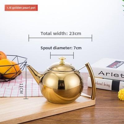 Polished Stainless Steel Teapot Water Kettle 1/1.5/2L Thickened Gas Induction Cooker Kettle with Filter Tea Pot Household