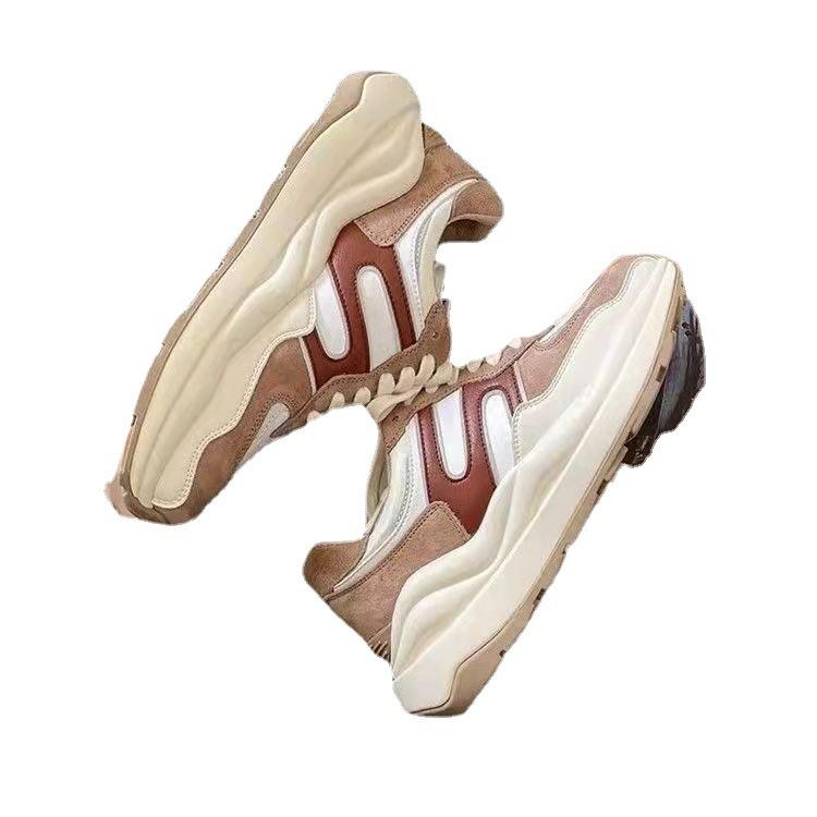 Khaki retro dad shoes women's 2025 autumn and winter new rubber soft-soled muffin platform women's casual sports shoes