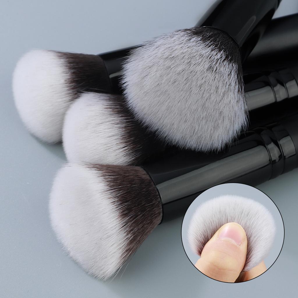 18 Ya Black Handle Makeup Brush Set Cangzhou Soft Hair Loose Powder Brush Foundation Brush Eyeshadow Brush with Velcro Bag