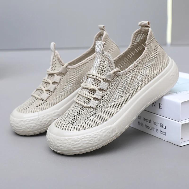

Fashion 2025 summer women s best-selling casual shoes new mesh casual sports shoes soft sole anti-skid slip-on casual shoes 35 покинуть белый