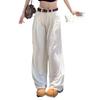 Women's Autumn White High Waisted Wide Leg Jeans with Design Sense Pleated Loose Slimming Drapey and Casual Floor-Length Trousers
