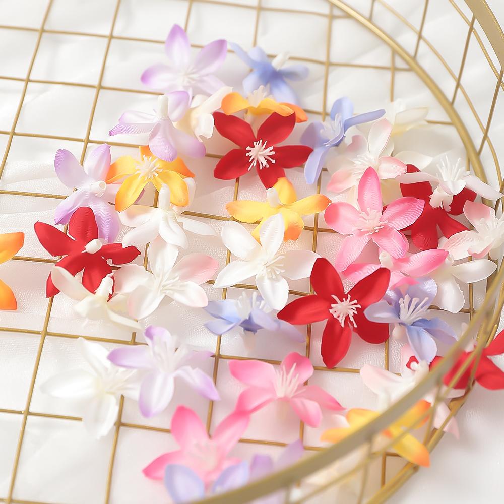 50/100 Stück Fünf-Sterne-Blume Künstlicher Blumenkopf Für Blumenwand Pflanze DIY Heimzimmer Dekoration Girlande Geschenk Hochzeitstischdeko