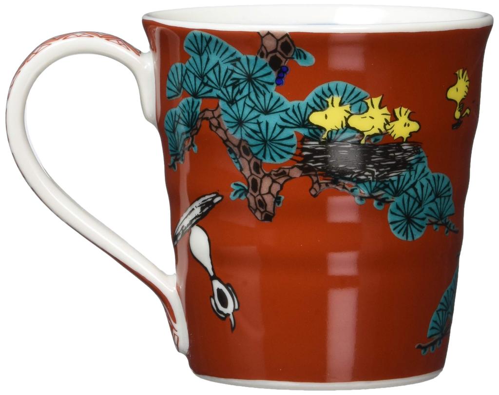 Yamaka Shoten "PEANUTS" Snoopy Kutani Ware Mug (300ml) Red Design SN362-11